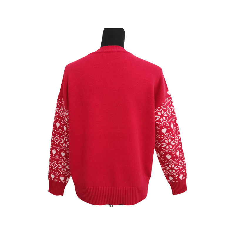 Women's Jacquard Crew Neck Pullover