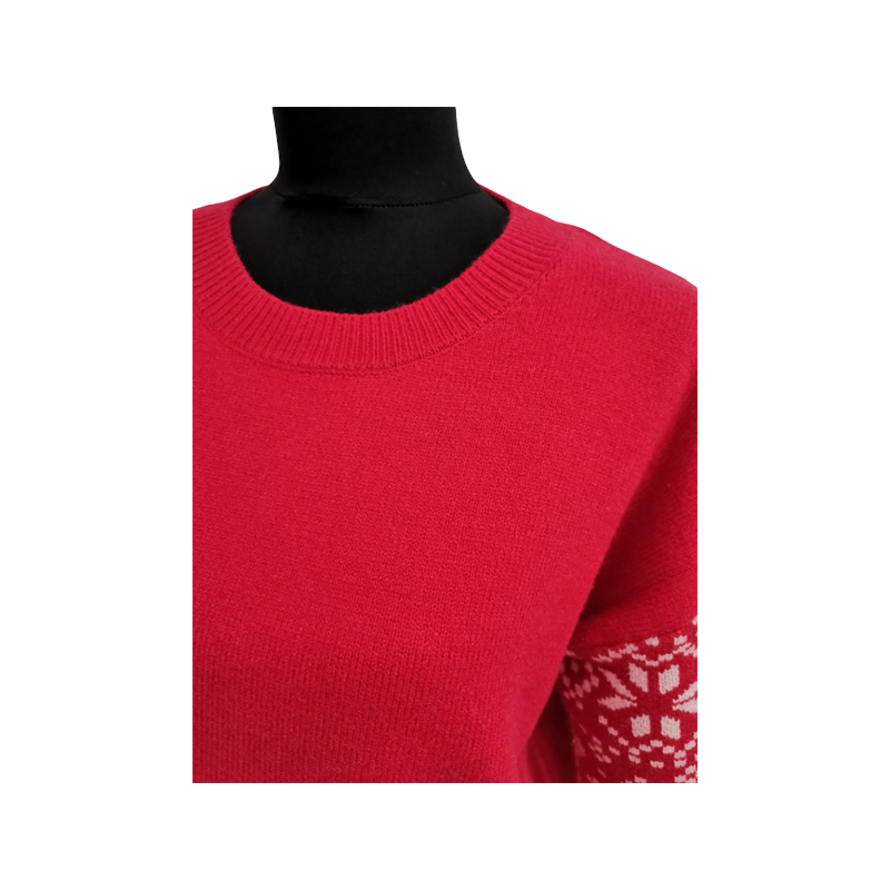 Women's Jacquard Crew Neck Pullover