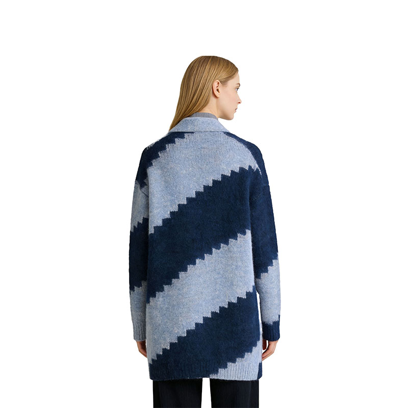 Blue Gradient Jacquard Cardigan