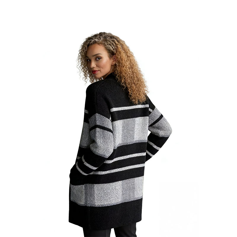 Black & White Texture Block Cardigan