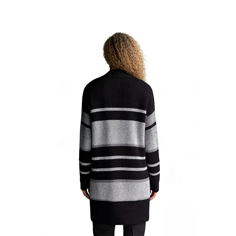 Black & White Texture Block Cardigan